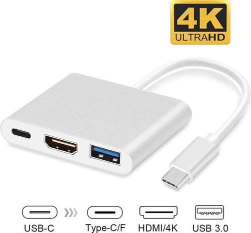 USB C naar HDMI / USB A / USB C adapter voor iPad Pro (2018 / / 2021 / 2022), e.d. - eforyou.nl