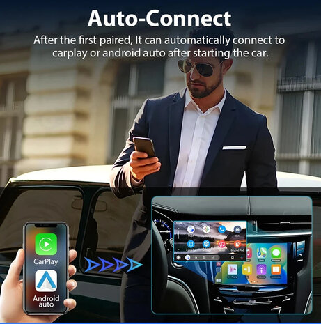 Draadloze Apple Carplay Adapter USB Bluetooth 5.0 - 5 GHz wifi - Android Auto 