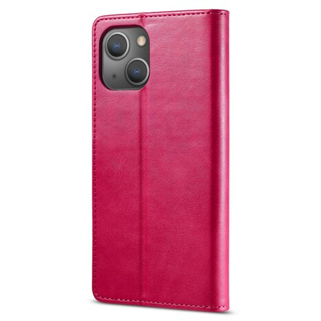 LC.IMEEKE Wallet Case Portemonnee Hoesje voor iPhone 15 Plus - Roze