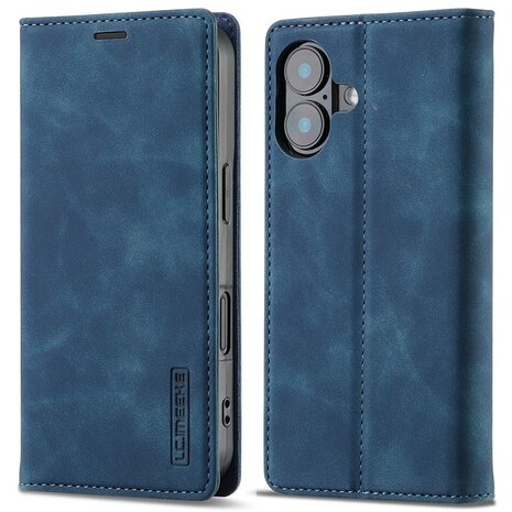 LC.IMEEKE iPhone 16 Portemonnee Hoesje - Blauw