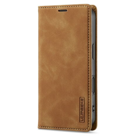 LC.IMEEKE iPhone 16 Portemonnee Hoesje - Cognac