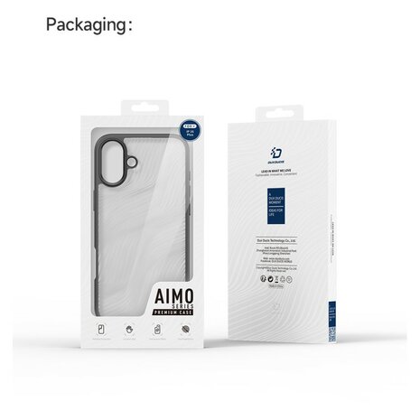 DUX DUCIS Aimo Series Hoesje Voor iPhone 16 - Mat Zwart