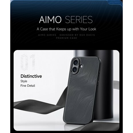 DUX DUCIS Aimo Series Hoesje Voor iPhone 16 - Mat Zwart