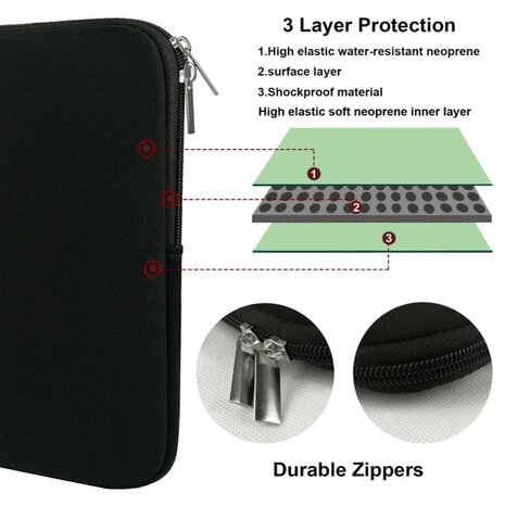 Sleeve voor MacBook Pro 13.3 / 14 / MacBook Air 13.3 - Grijs